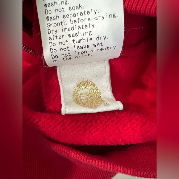 BAPE - A BATHING APE Nordic Pattern Zip Hoodie - Men's M - Red - Picture 6 of 10